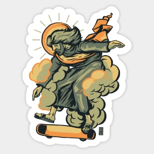 Skater Jesus Bright Sticker